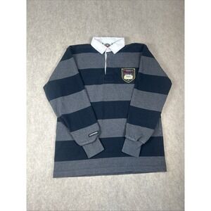 Vintage Barbarian Rugby Shirt Men's Medium Blue Gray 90s Long Sleeve